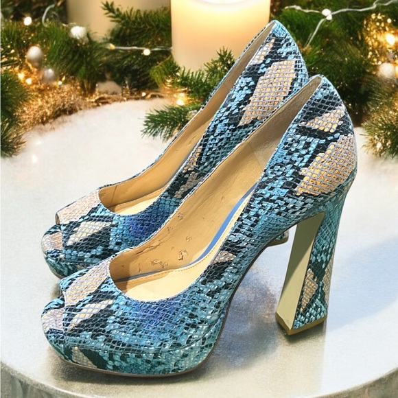 Gianni Bini Python Leather Pumps Size 7.5, Heels 5”. New - Picture 2 of 7